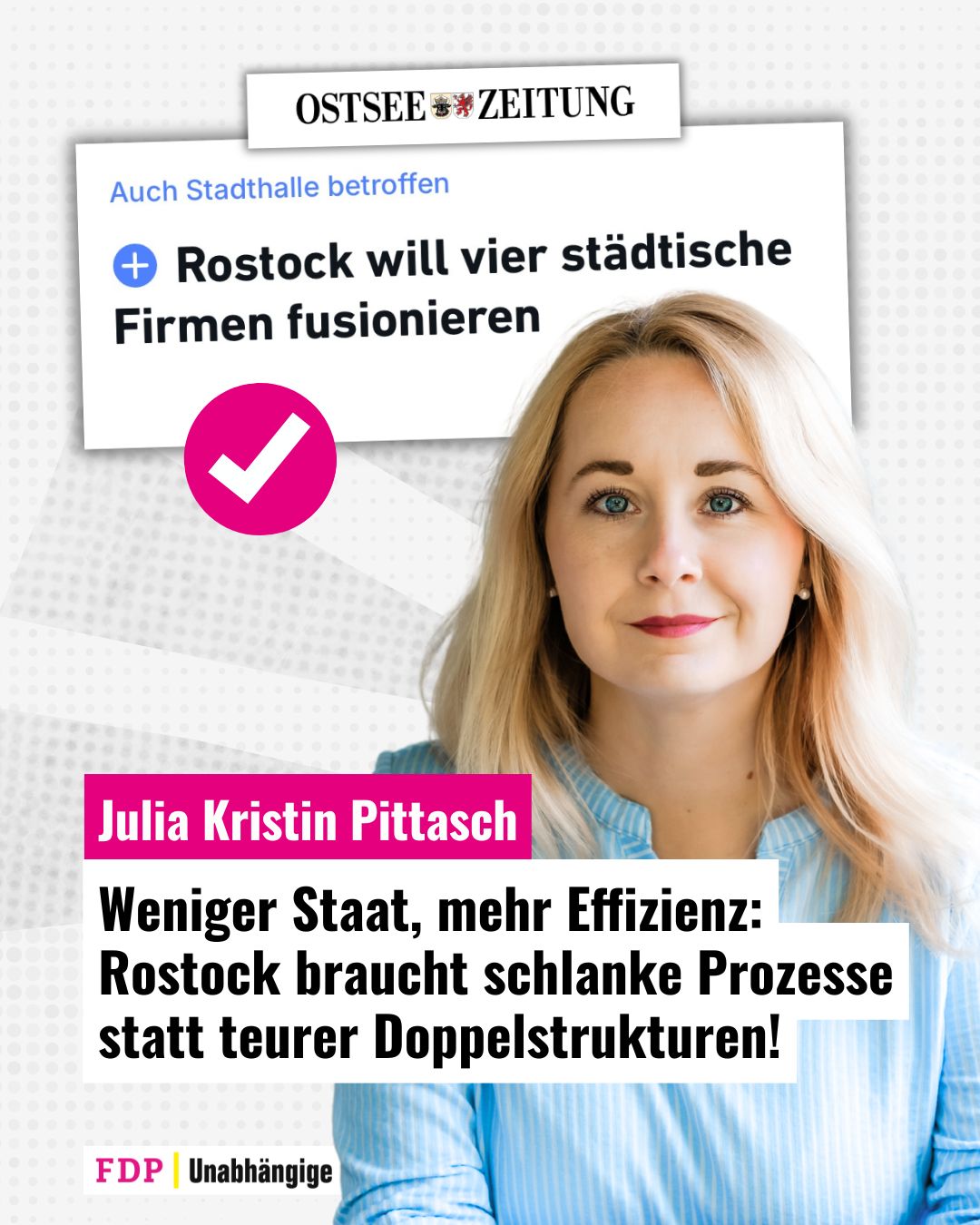 Weniger Staat mehr Effizienz – Rostock muss Strukturen verschlanken!